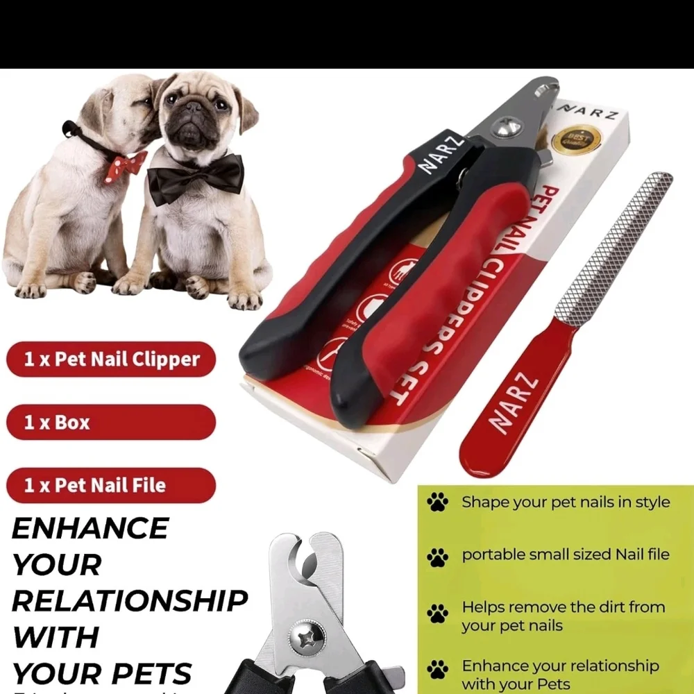 Red and Black Dog Nail Clippers Set